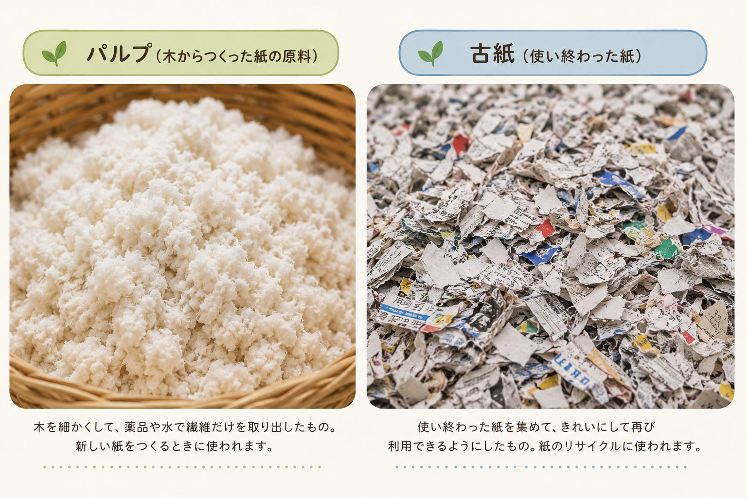 パルプと古紙