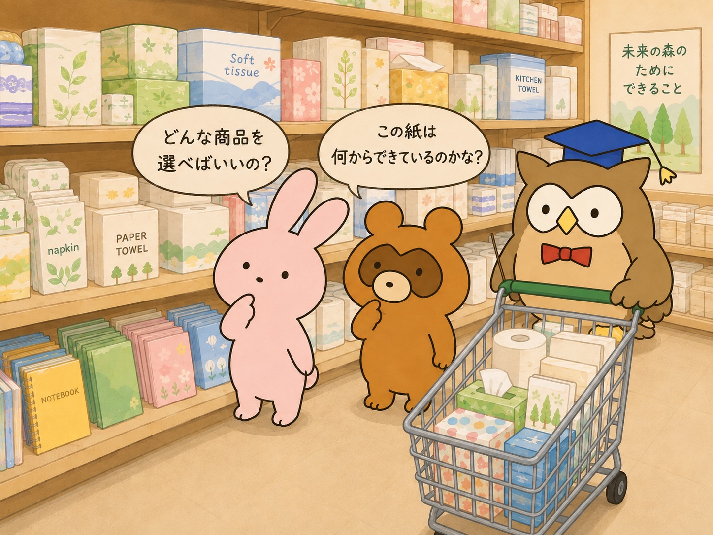 第15回 森と紙のひみつを学ぼう!ティッシュとトイレットペーパーから考える、森・資源・わたしたちのくらし(1)